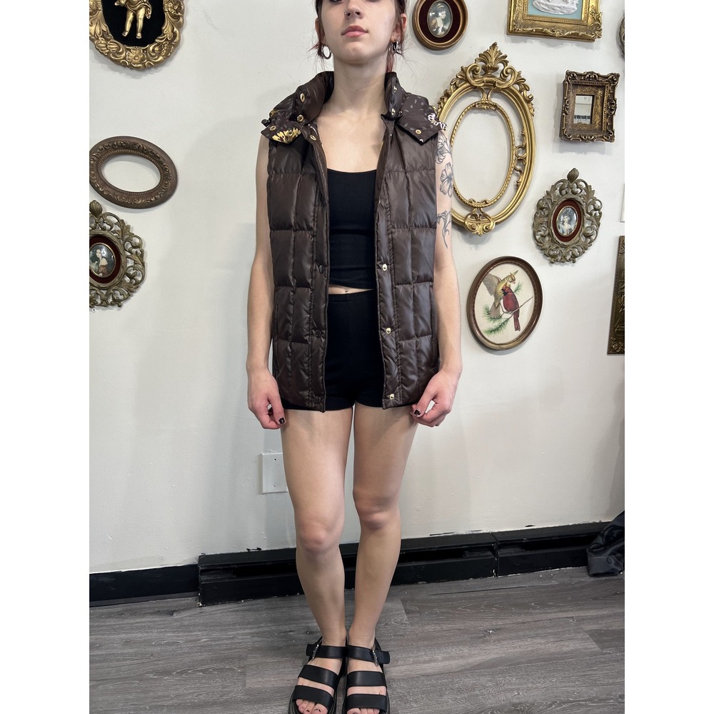 M Missoni Vintage Brown Quilted Puffer Vest Removable‎ Hood 2